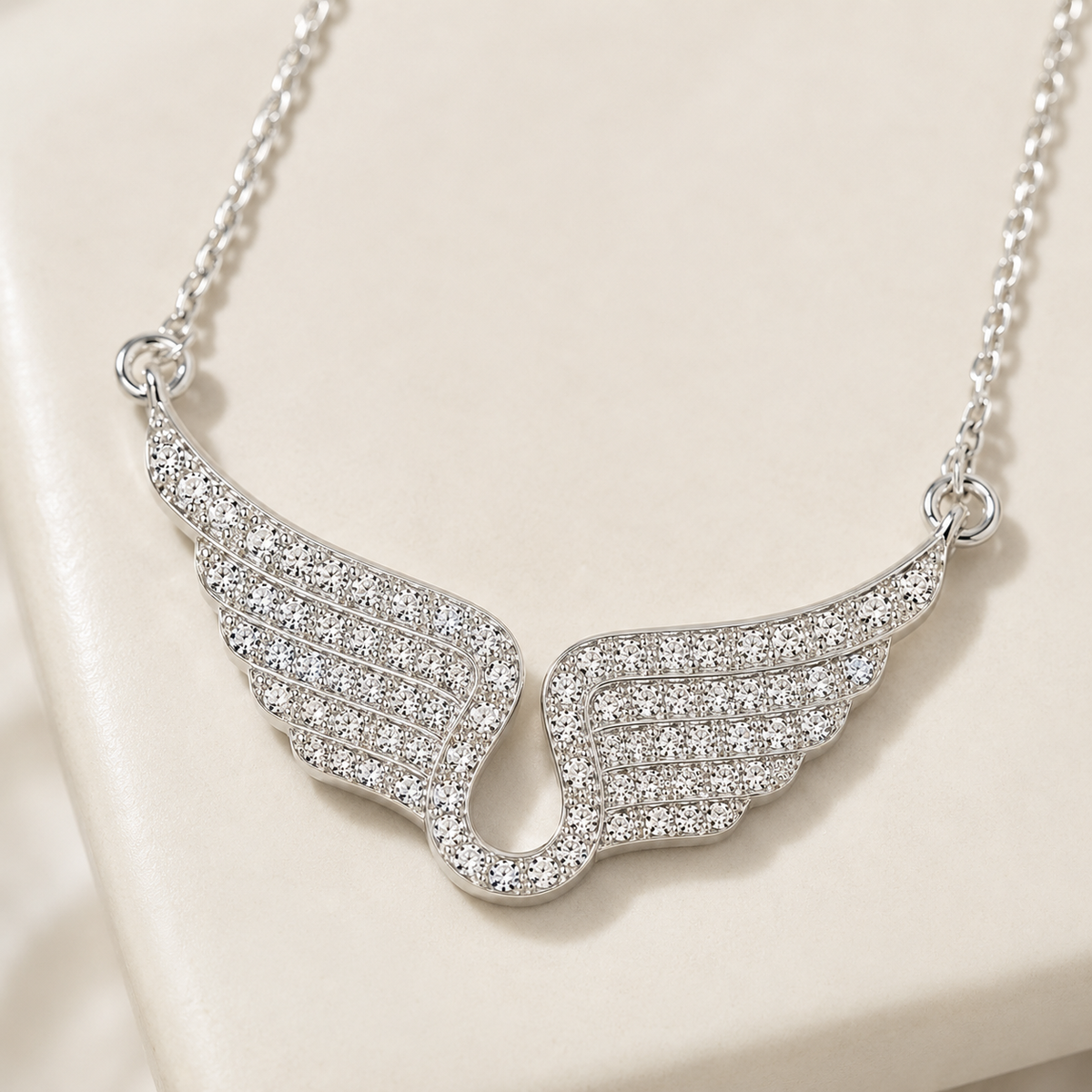 Angel Wing Necklace for Women – Sparkling Cubic Zirconia Pendant Jewelry Gift