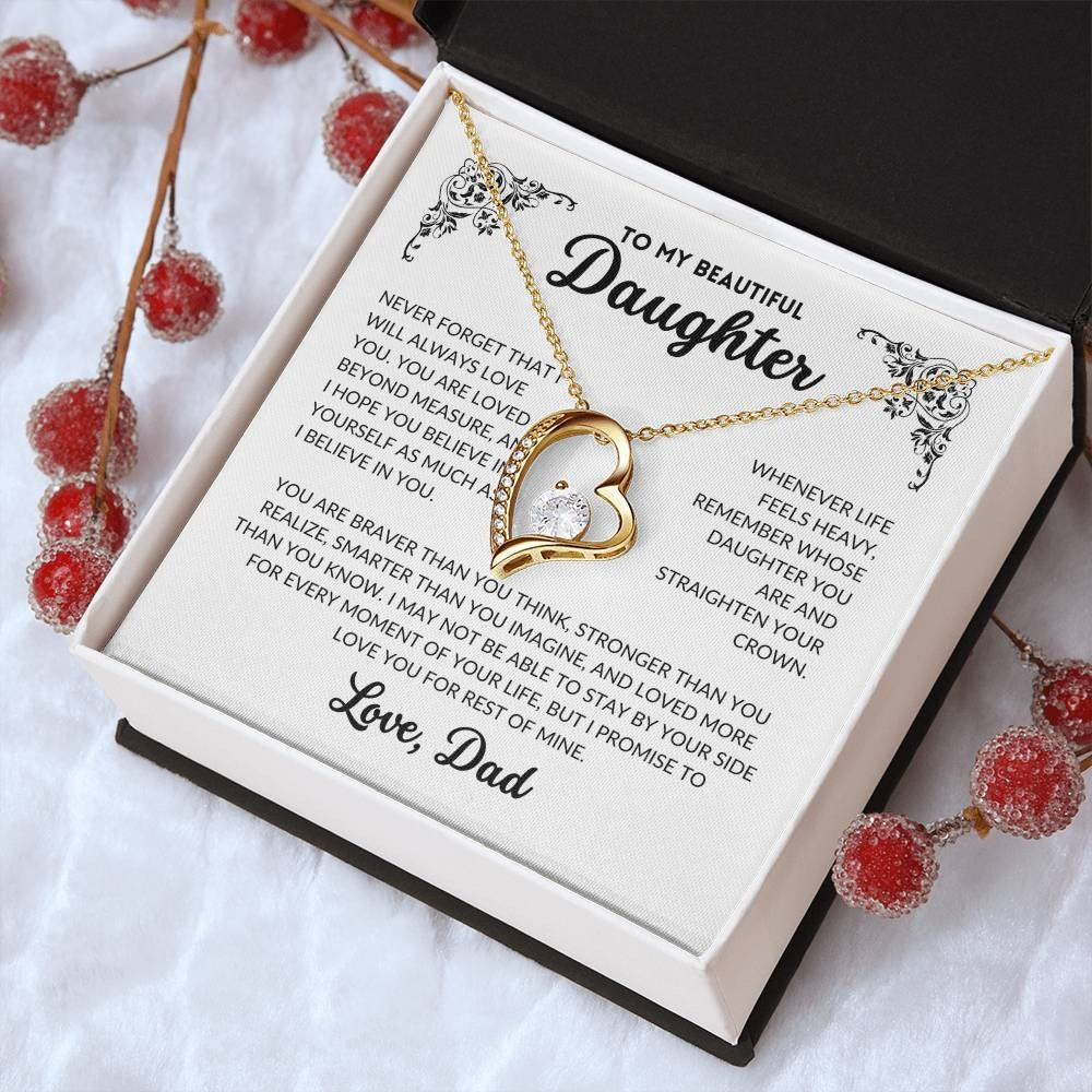 Never Forget That I Will Always Love You -  Daughter Necklace Gift Set