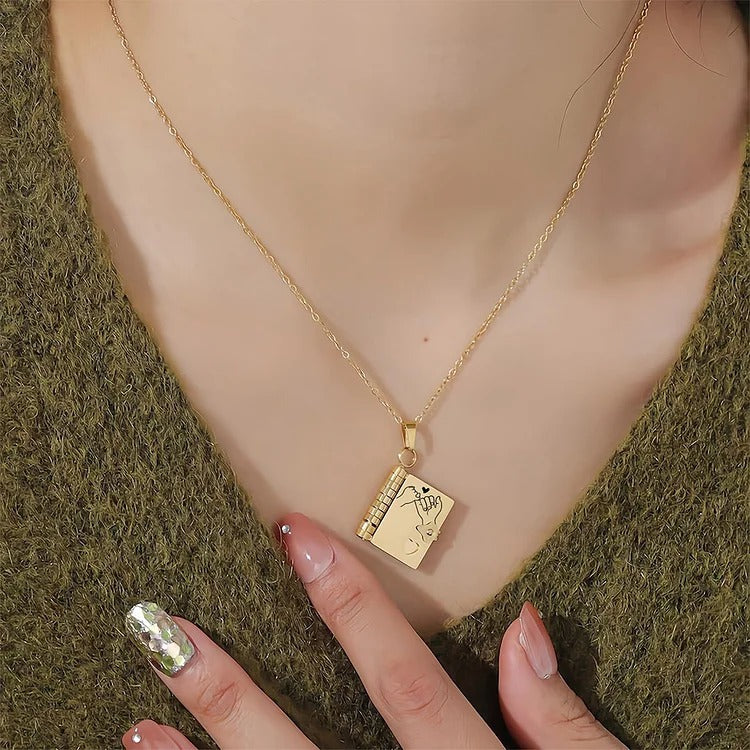 My Daughter Book Necklace - I'm Always With You