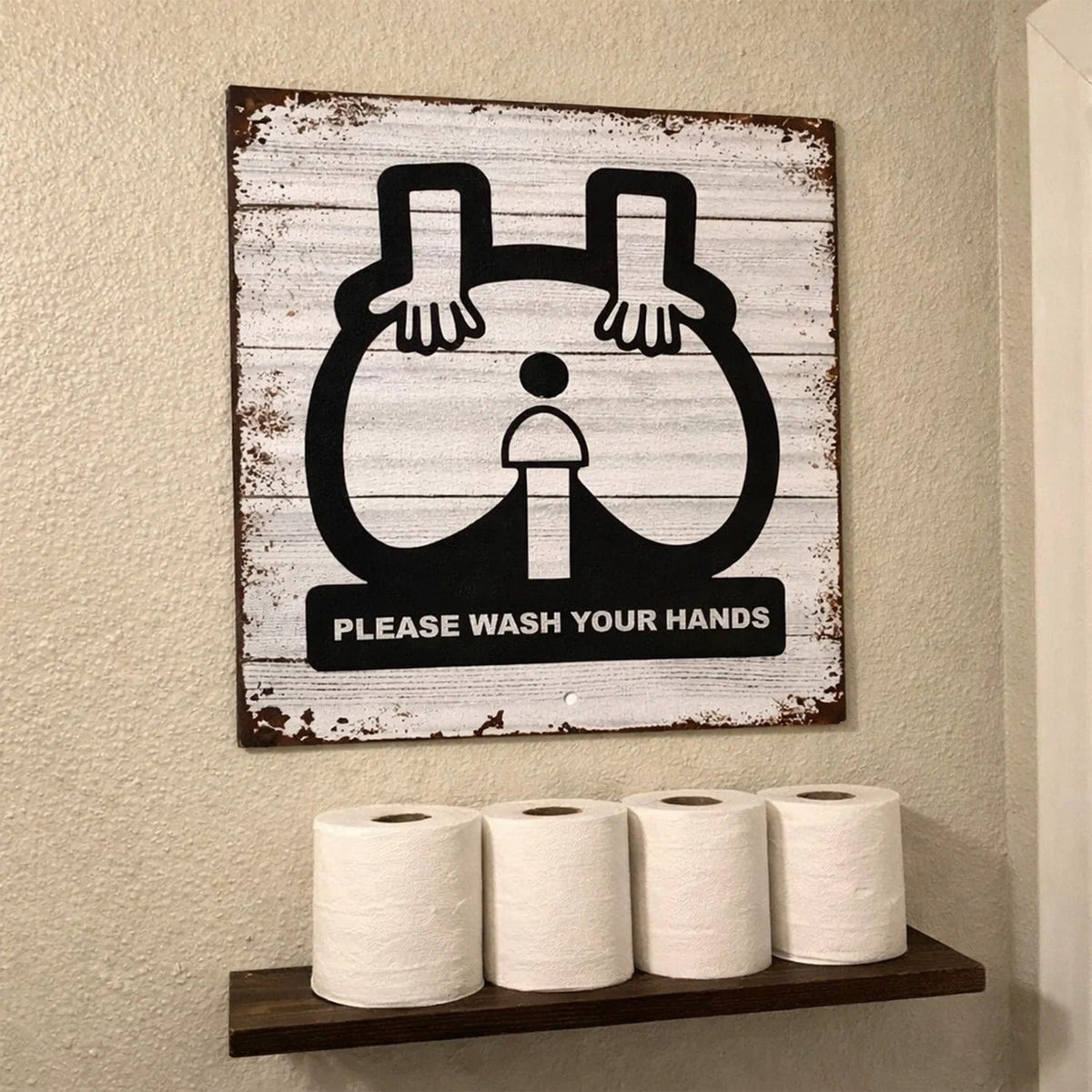 Please Wash Your Hands - Funny Bathroom Sign - Metal Sign