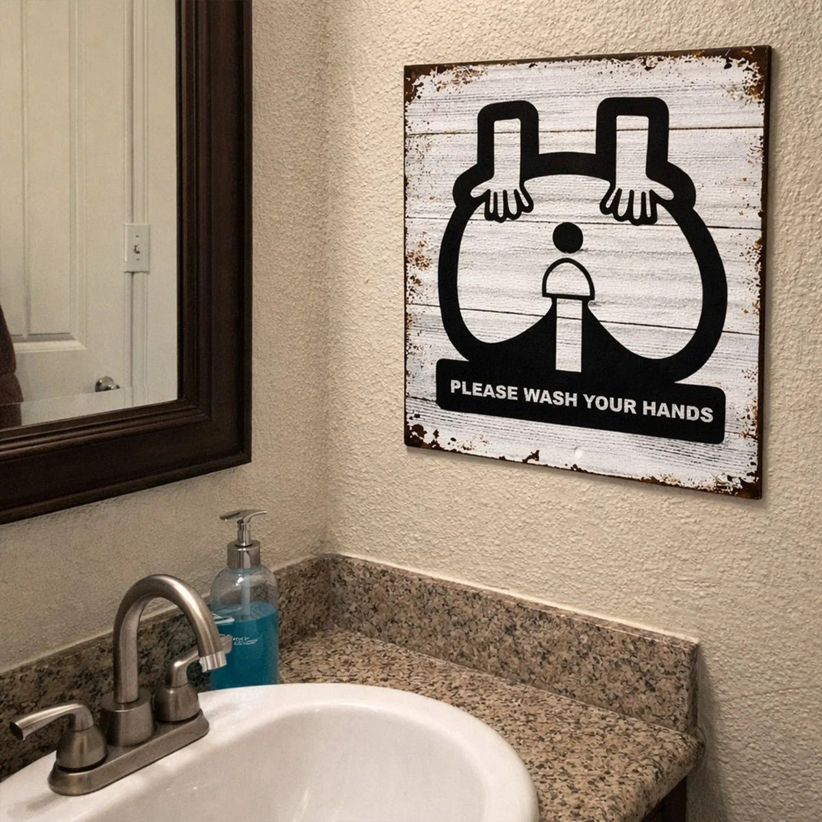 Please Wash Your Hands - Funny Bathroom Sign - Metal Sign