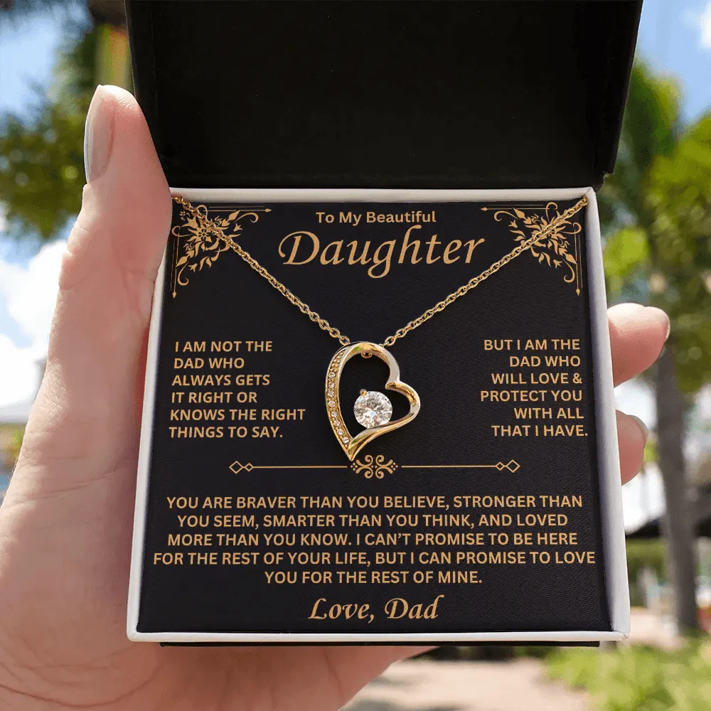 To My Daughter – A Heart of Love from Dad – Forever Love Necklace Gift Set