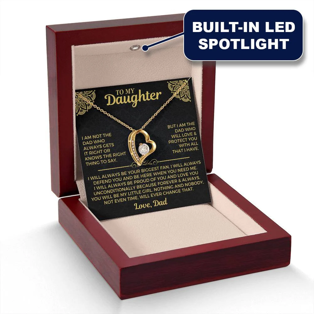 To My Daughter - Love Dad - Forever Love Necklace Gift Set