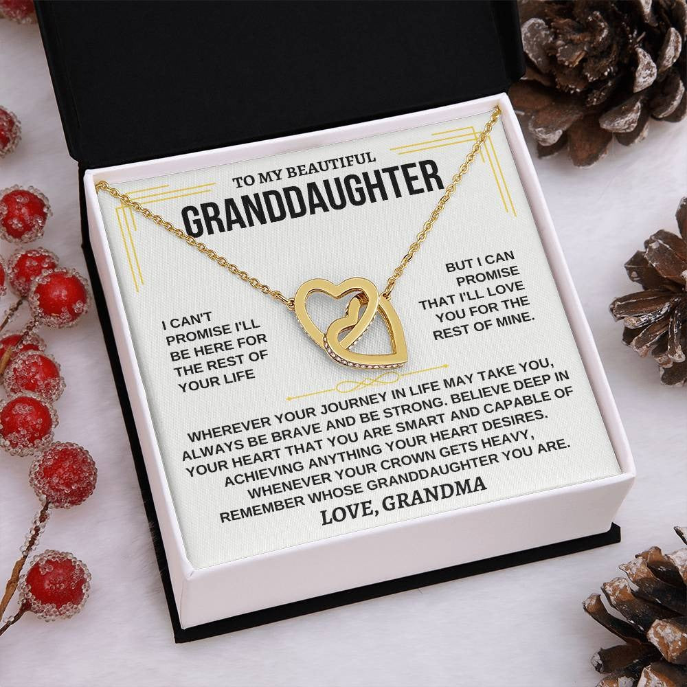 To My Granddaughter - Forever Linked Hearts - Necklace Gift Set From Grandma