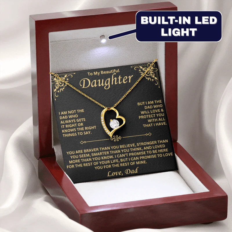 To My Daughter – A Heart of Love from Dad – Forever Love Necklace Gift Set