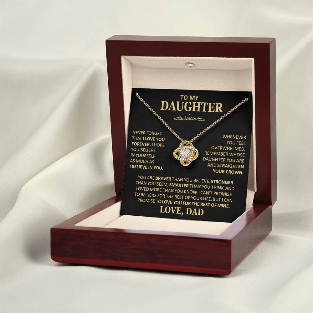Beautiful Gift for Daughter From Dad "Never Forget That I Love You" Necklace Gift Set