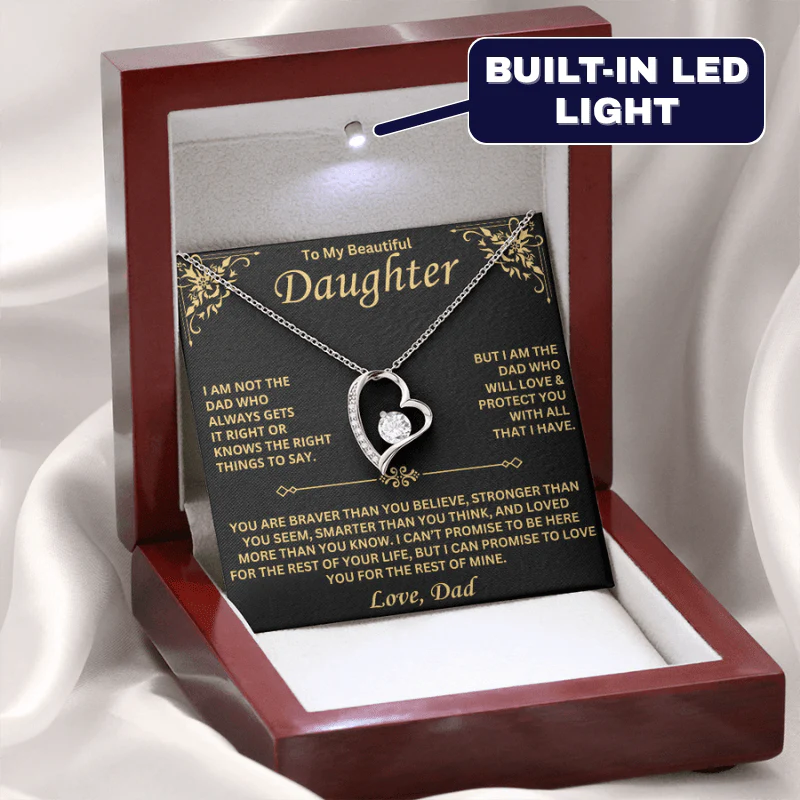 To My Daughter – A Heart of Love from Dad – Forever Love Necklace Gift Set