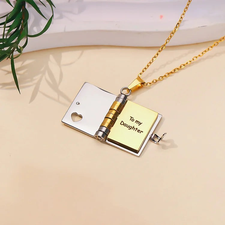 My Daughter Book Necklace - I'm Always With You