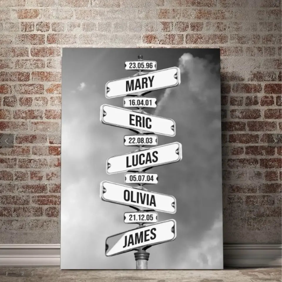 Personalized Canvas Wall Art "Date of birth of children", Gift For Parents, Mother's Day, Father's Day Gift (0.75")
