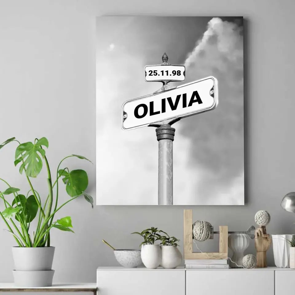Personalized Canvas Wall Art "Date of birth of children", Gift For Parents, Mother's Day, Father's Day Gift (0.75")
