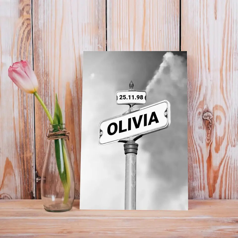 Personalized Canvas Wall Art "Date of birth of children", Gift For Parents, Mother's Day, Father's Day Gift (0.75")