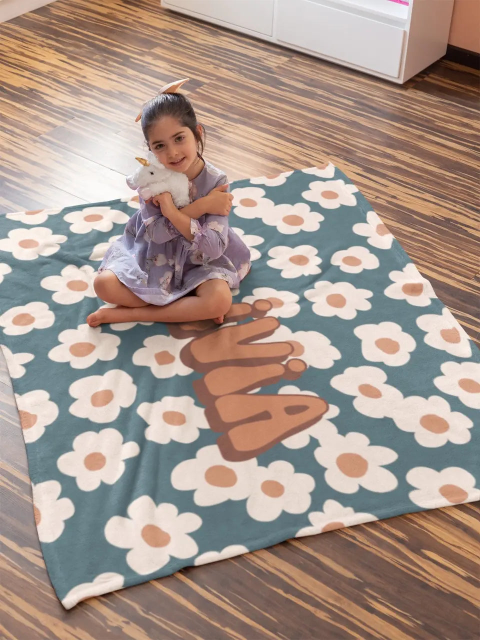Retro Flower Personalize Blanket