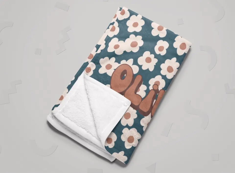 Retro Flower Personalize Blanket