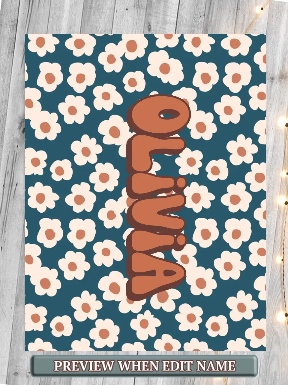 Retro Flower Personalize Blanket
