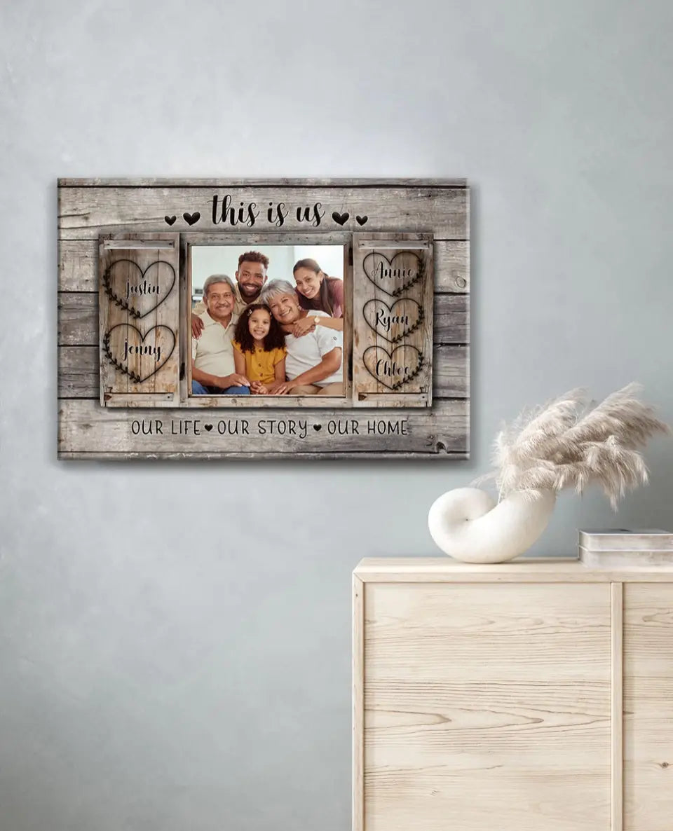 This Is Us - Personalized Family Name & Image - Premium Canvas