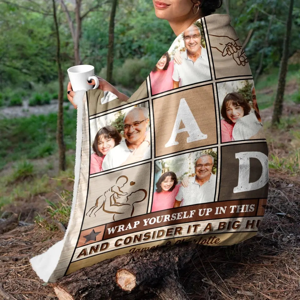 Custom Photo Wrap Yourself Up In This And Consider It A Big Hug - Personalized Fleece Blanket