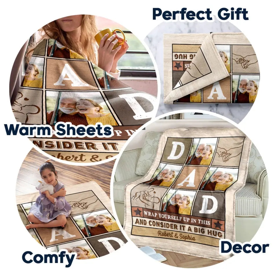 Custom Photo Wrap Yourself Up In This And Consider It A Big Hug - Personalized Fleece Blanket