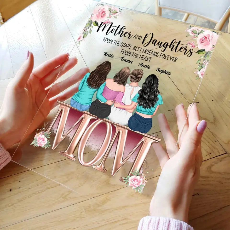 Mother And Daughter, Personalized Acrylic Plaque, Christmas Birthday Gift For Mom, Daughters