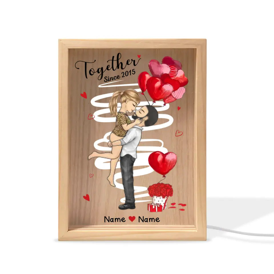 My Love Mine All Mine - Couple Personalized Custom Frame Light Box - Gift For Husband Wife, Anniversary