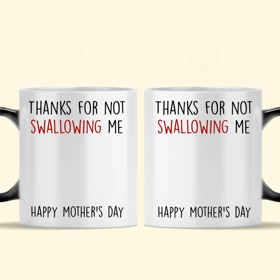 Thanks For Not Swallowing Us - Personalized Color Changing Mug