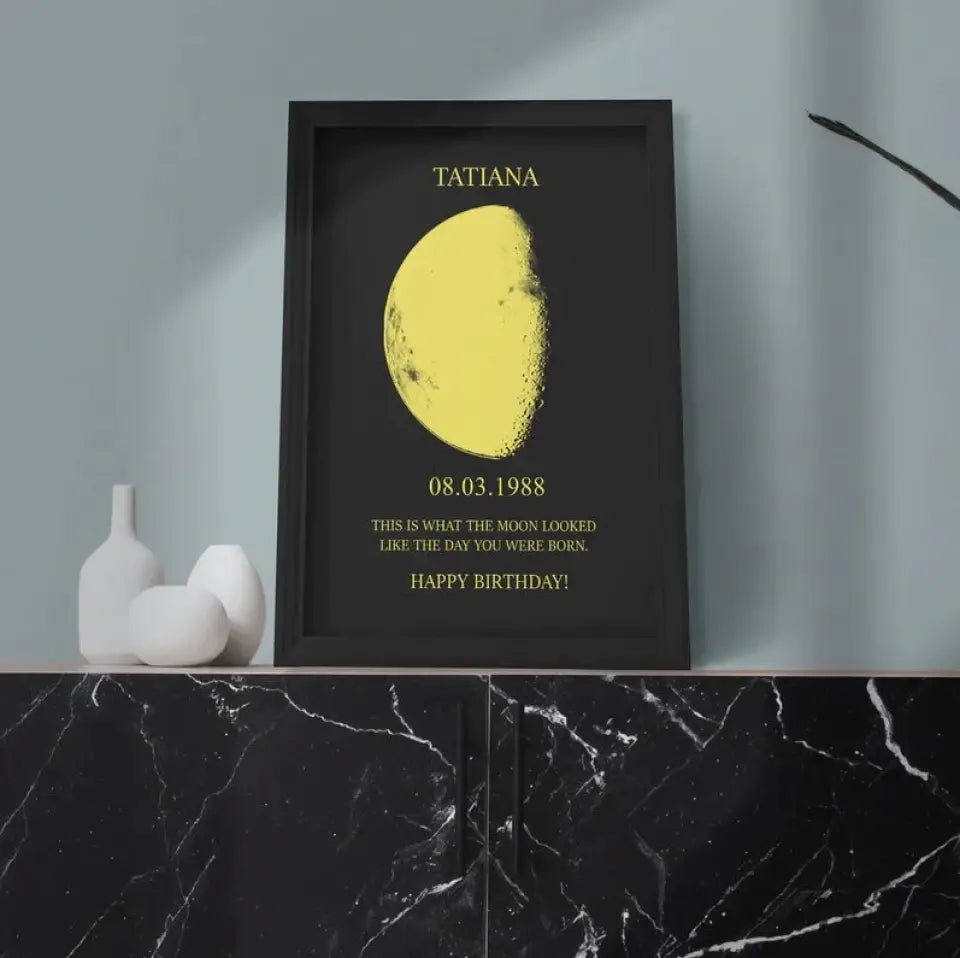 Custom for Mom Art Frame/ Real Moon Phase - For Memory Gift