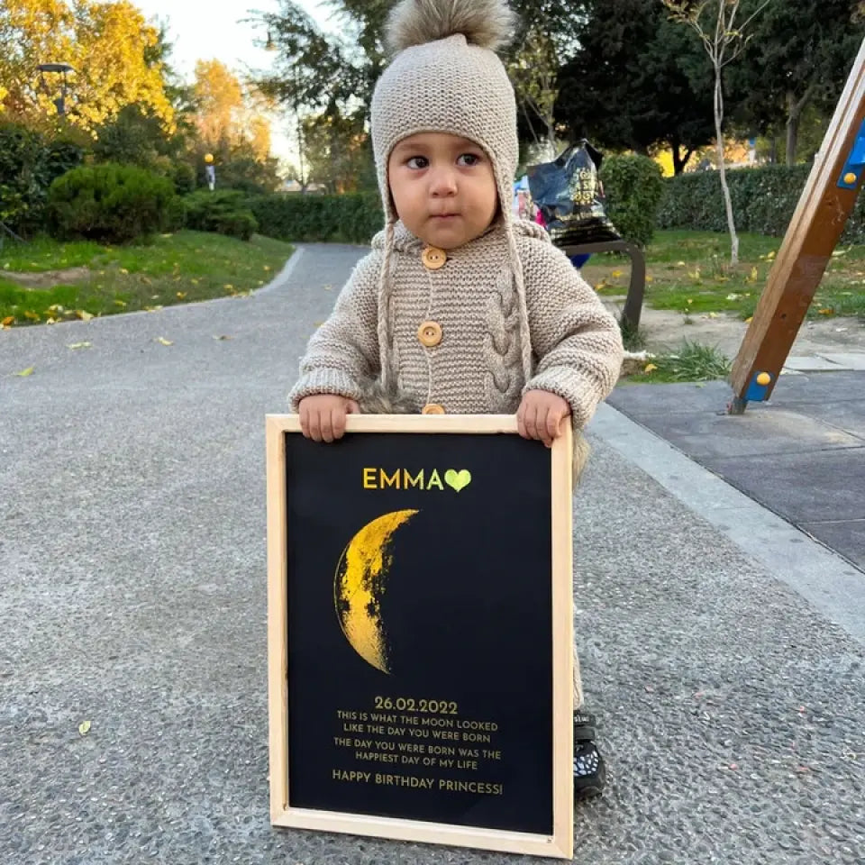 Custom for Mom Art Frame/ Real Moon Phase - For Memory Gift