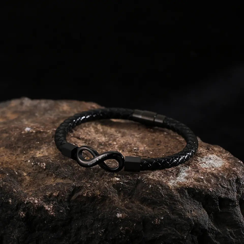 To My Man - Infinity Personalized Bracelet - Anniversary Gift For Husband