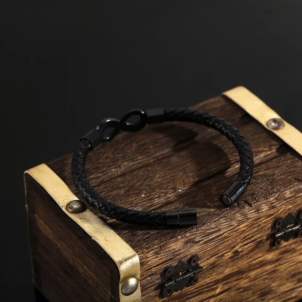 To My Man - Infinity Personalized Bracelet - Anniversary Gift For Husband