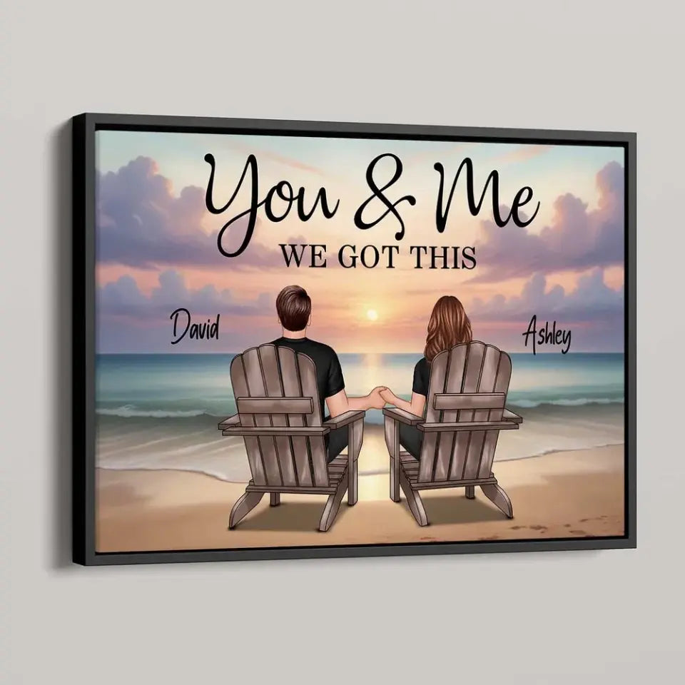 Eternal Sunset Personalized Beach Landscape Couple Poster, Anniversary Gift For Couple, For Him, For Her