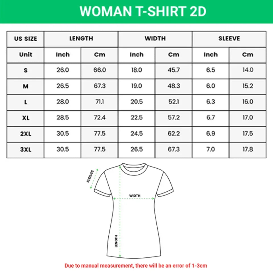 woman shirt sizechart