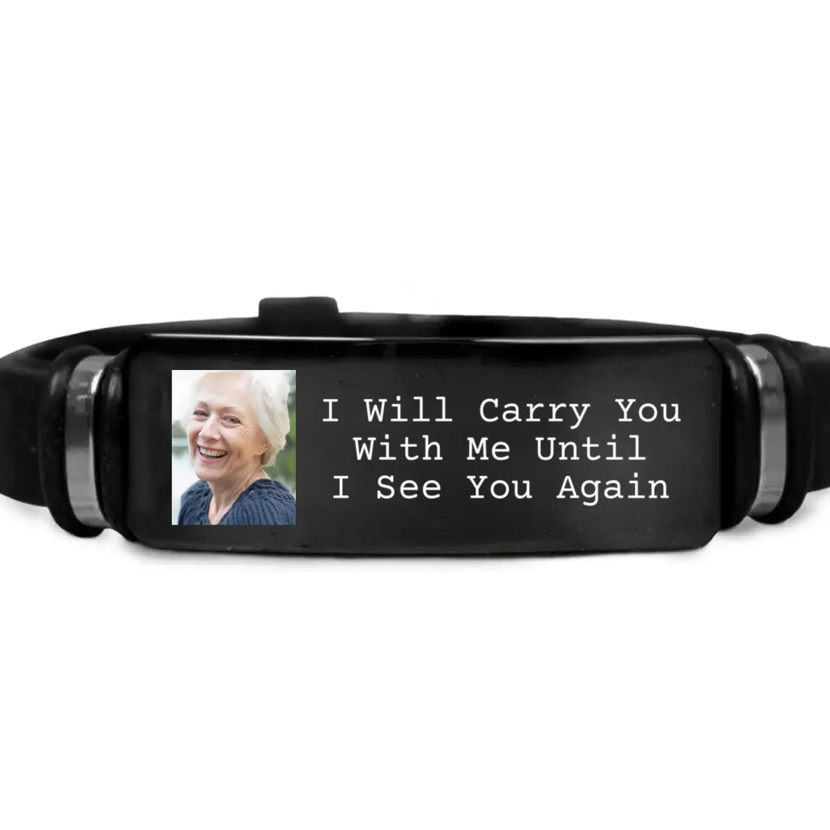 Custom Photo I'll Carry You - Memorial Gift For Family, Siblings, Friends, Dog Lovers, Cat Lovers - Personalized Engraved Bracelet