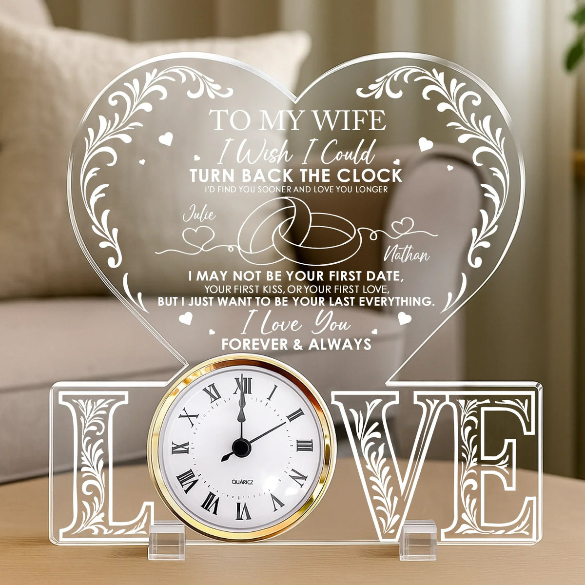 Mockup Acrylic Heart Desk Clock