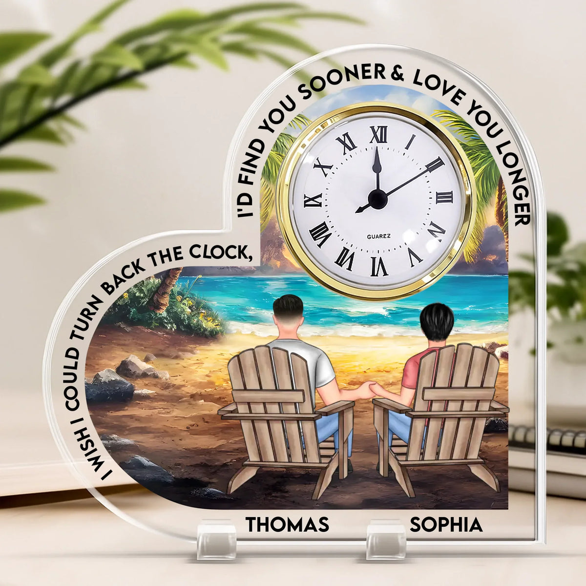 Mockup Acrylic Desk Clock Couple
