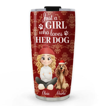 Toile Dog Cartoon Christmas - Personalized Custom Tumbler