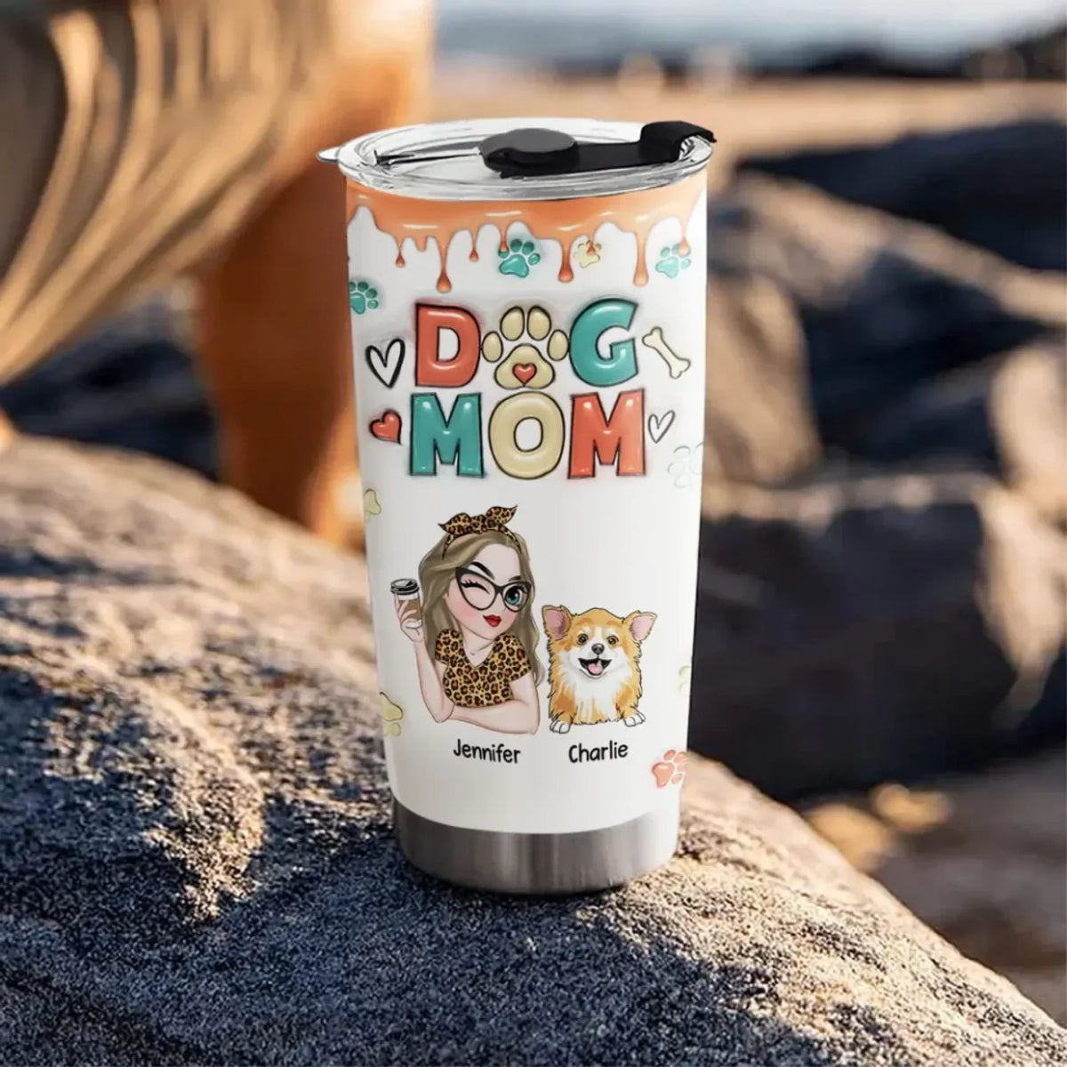 Mom Of Dogs - Personalized Custom 3D Inflated Effect Tumbler
