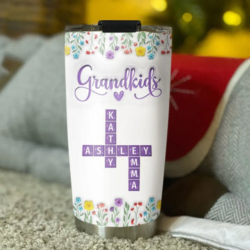 Love My Grandkids Crossword - Personalized Custom 3D Inflated Effect Tumbler 20 Oz