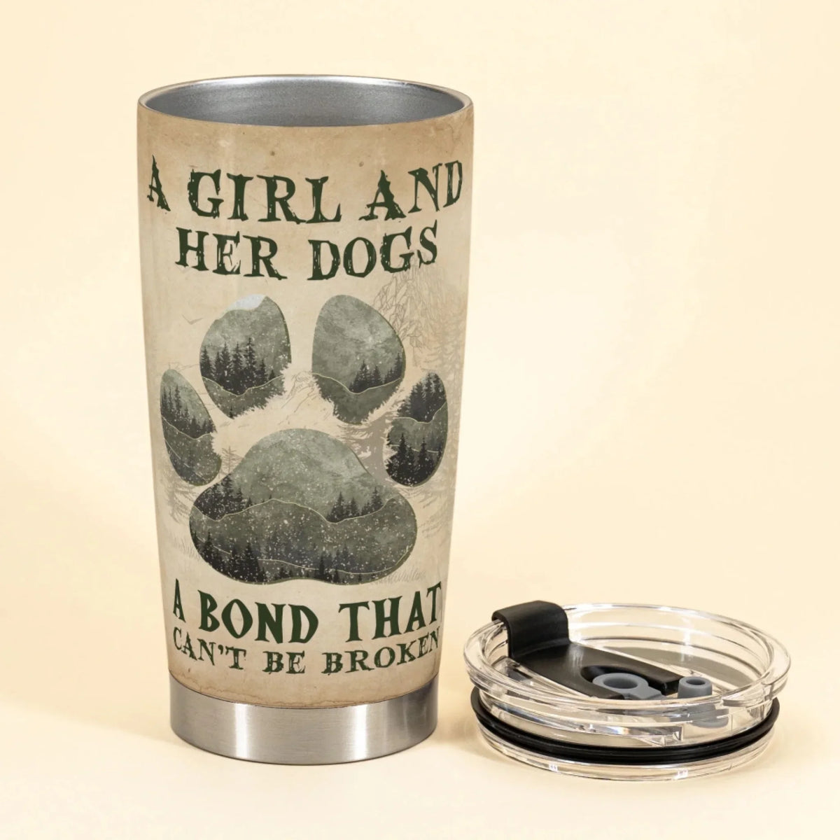 Personalized Tumbler Cup - A Girl And Her Dogs Unbreakable Bond - Anniversary Gift