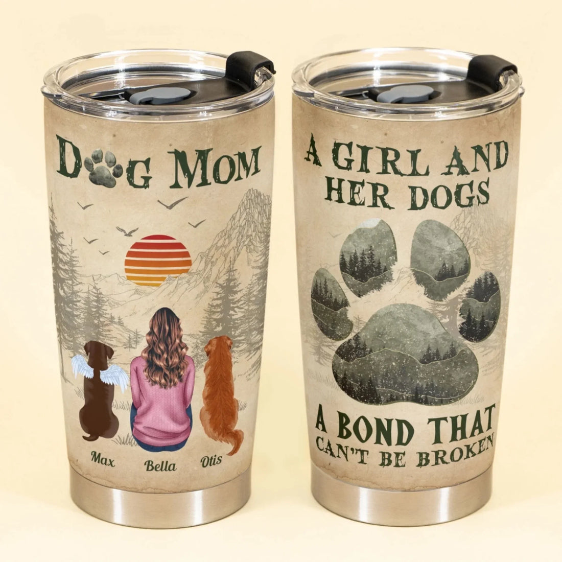 Personalized Tumbler Cup - A Girl And Her Dogs Unbreakable Bond - Anniversary Gift