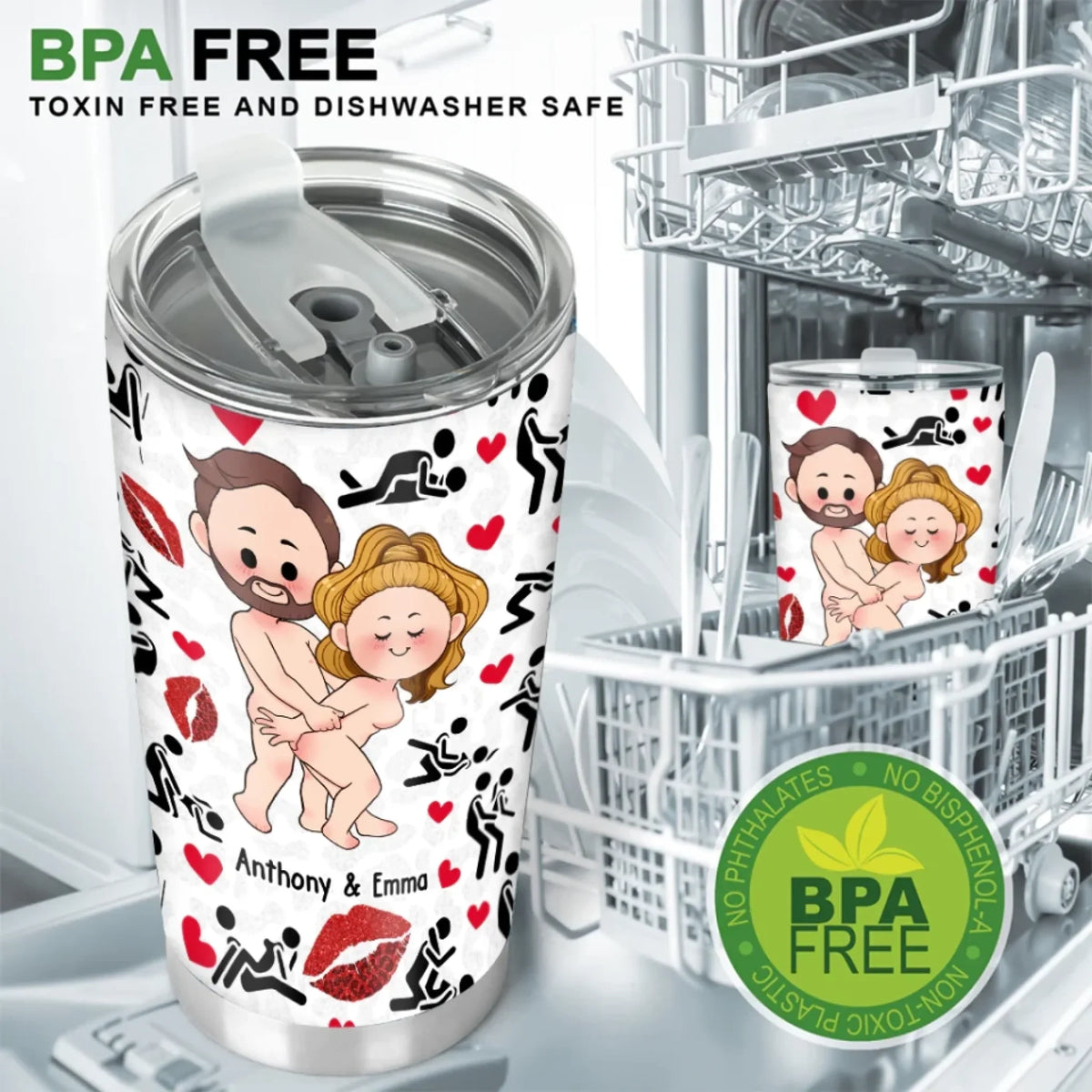 Personalized Couple Tumbler - I Love You - Unique Gift Ideas For Couples