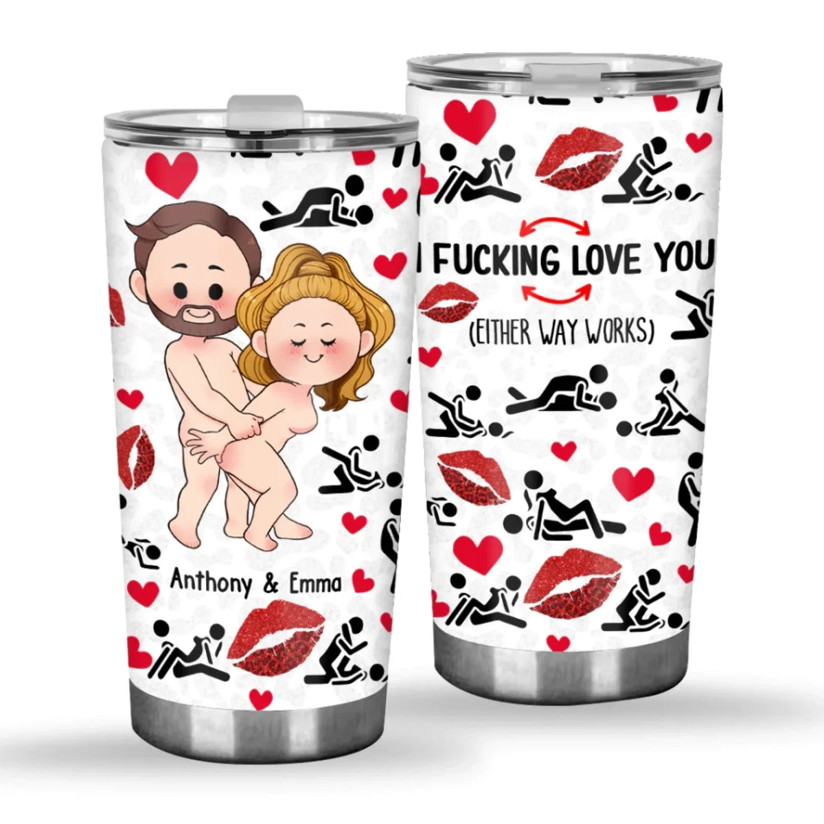 Personalized Couple Tumbler - I Love You - Unique Gift Ideas For Couples