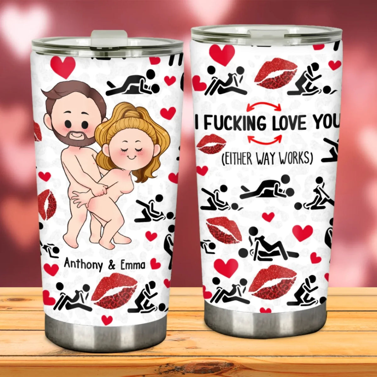 Personalized Couple Tumbler - I Love You - Unique Gift Ideas For Couples