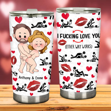 Personalized Couple Tumbler - I Love You - Unique Gift Ideas For Couples