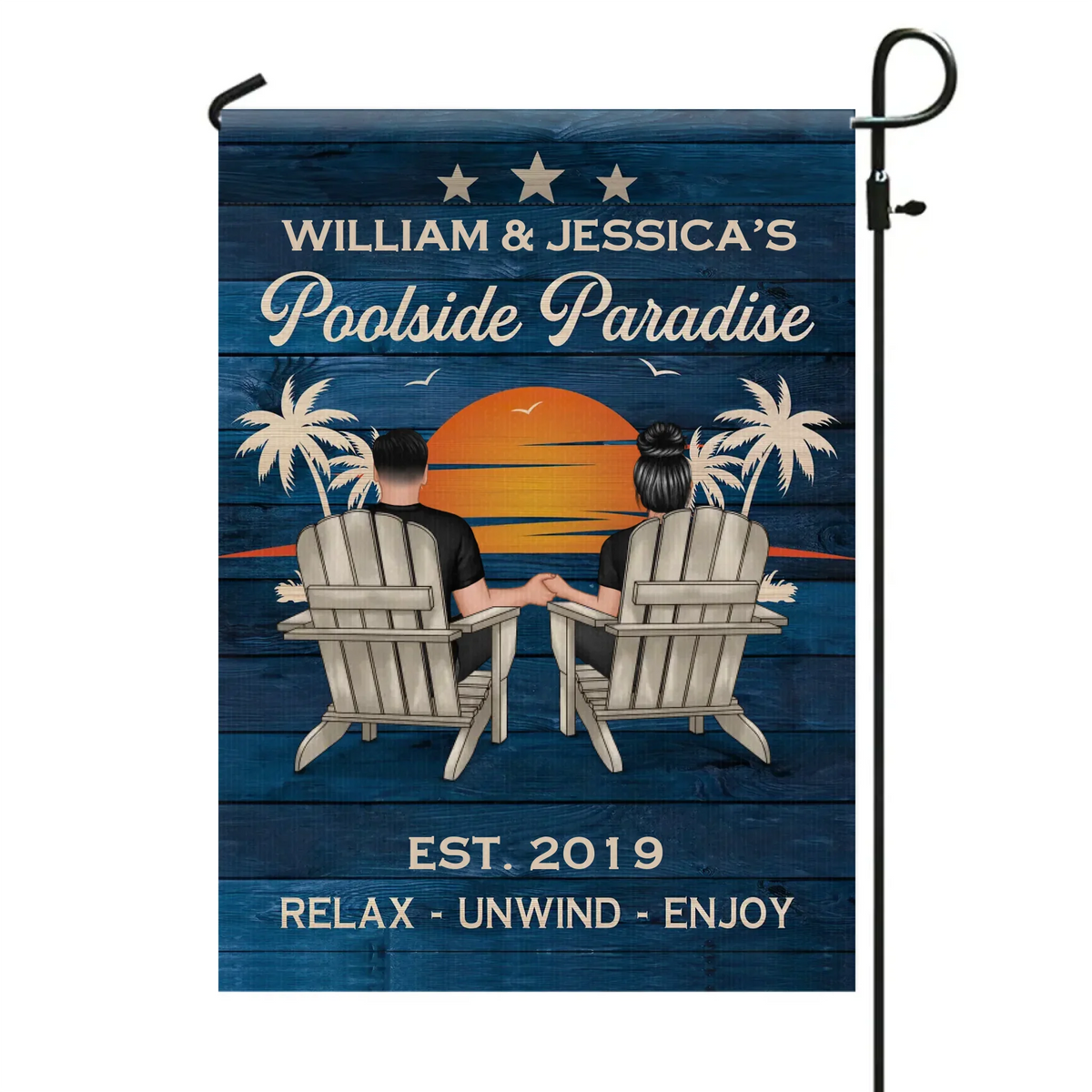 Personalized Flag For Swimming Pool Zone Decor - Perfect Gift For Housewarming, Birthday, Anniversary For Couple