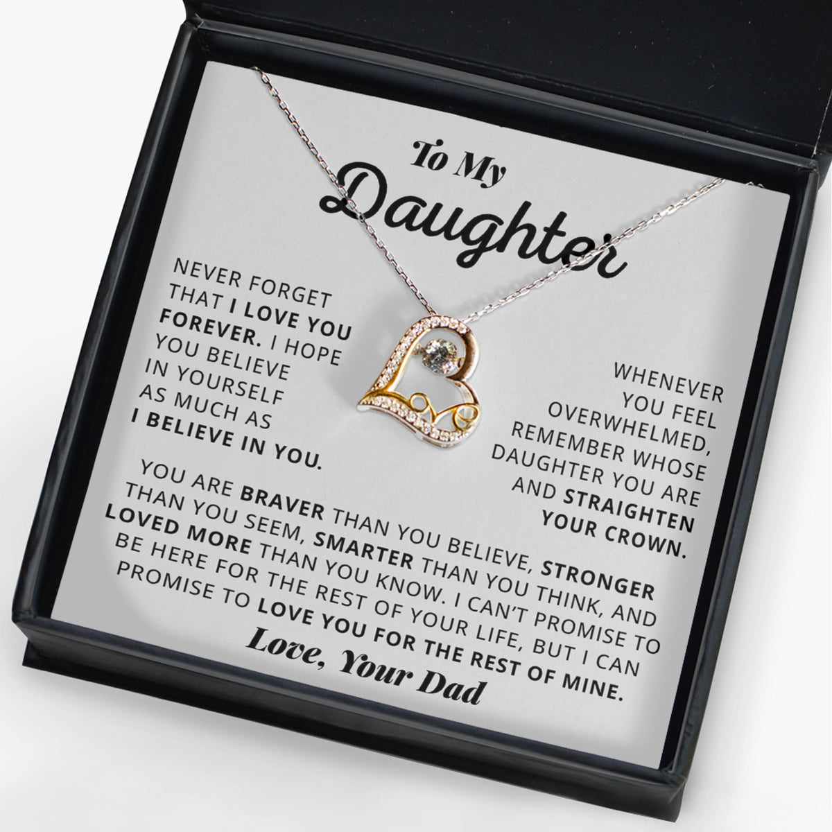 Daughter Believe In Yourself, Love Dancing Necklace, Best Gift For Daughter