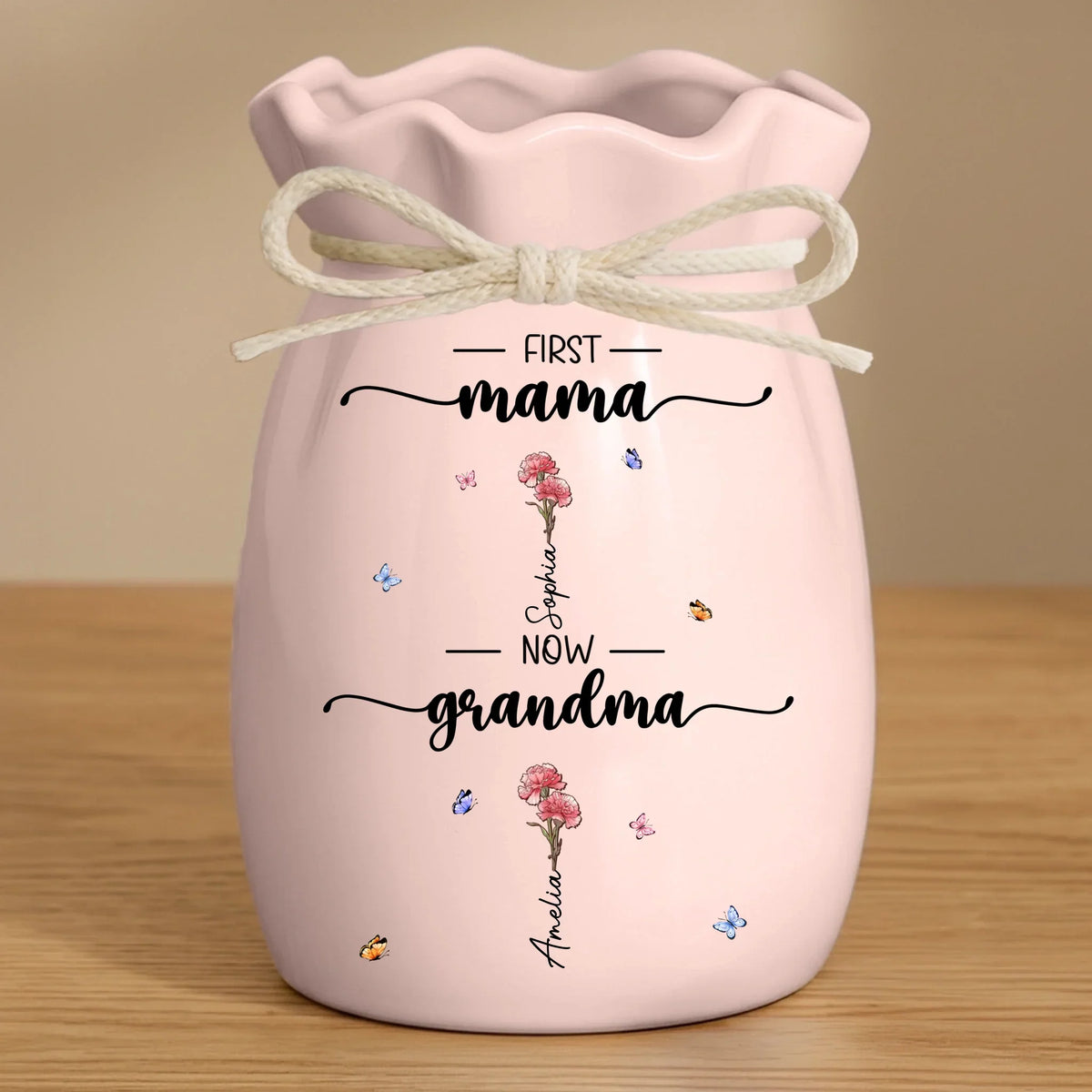 Mockup Ceramic Flower Vase-Pink-S