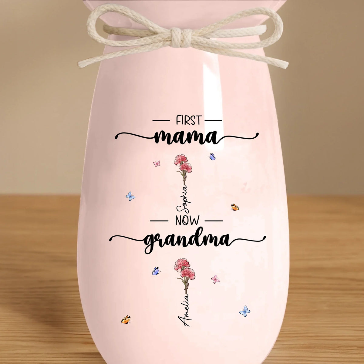 Mockup Ceramic Flower Vase-Pink-L