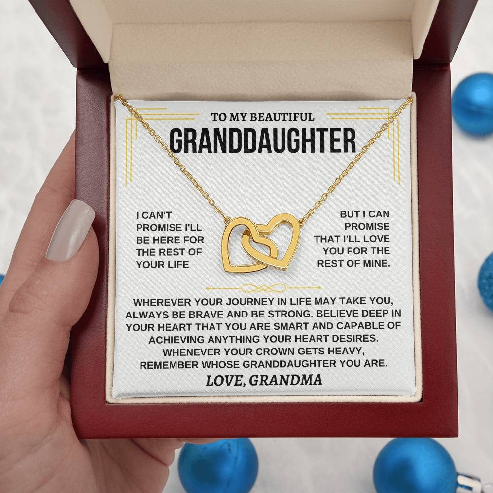 To My Granddaughter - Forever Linked Hearts - Necklace Gift Set From Grandma