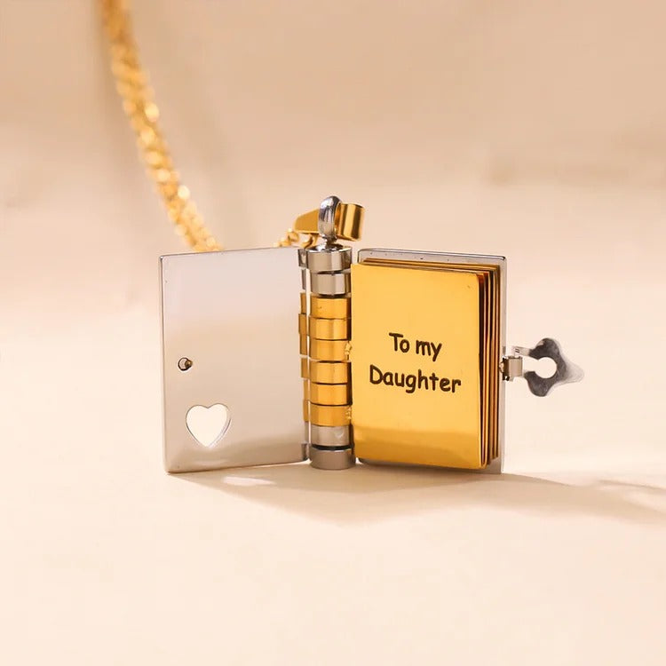 My Daughter Book Necklace - I'm Always With You