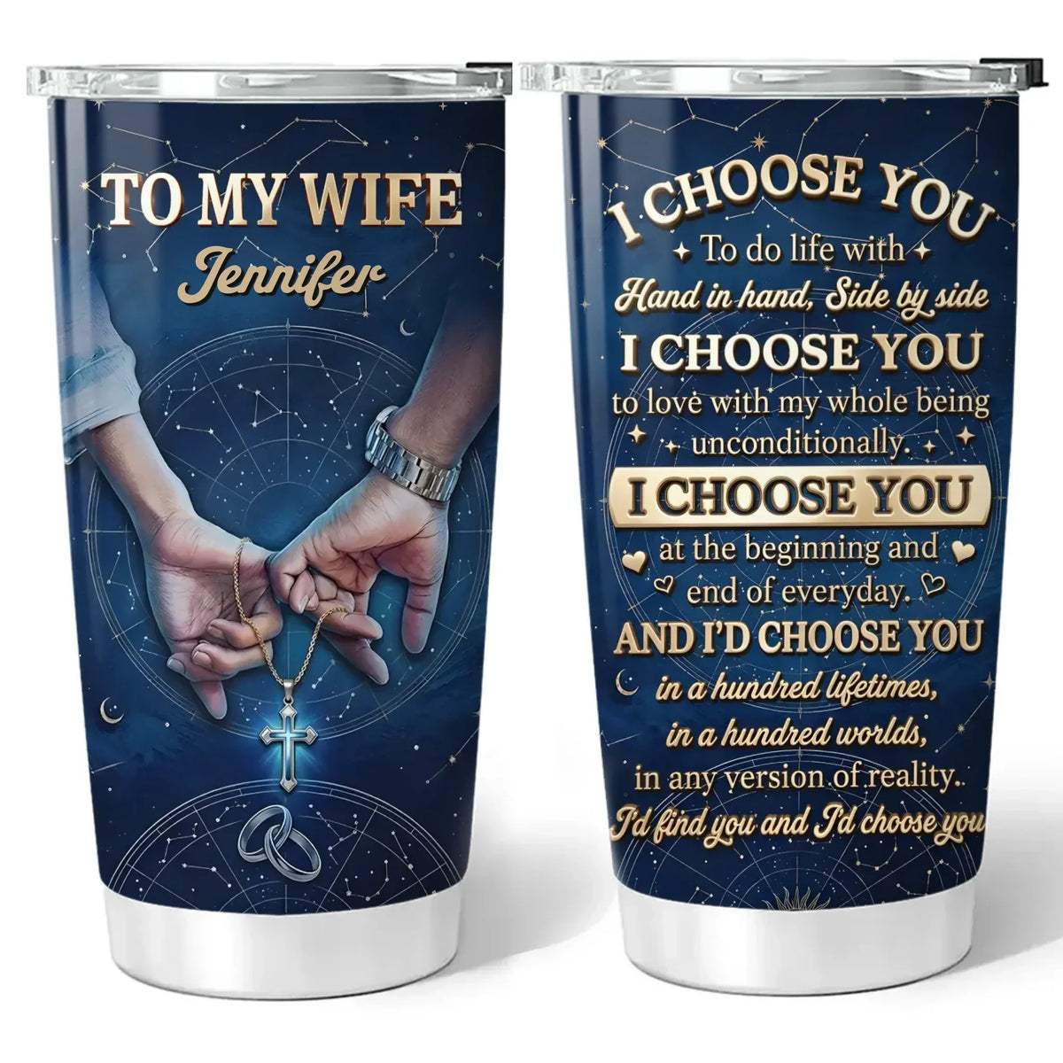 I Choose You - Personalized Gift For Wife - Custom Tumbler