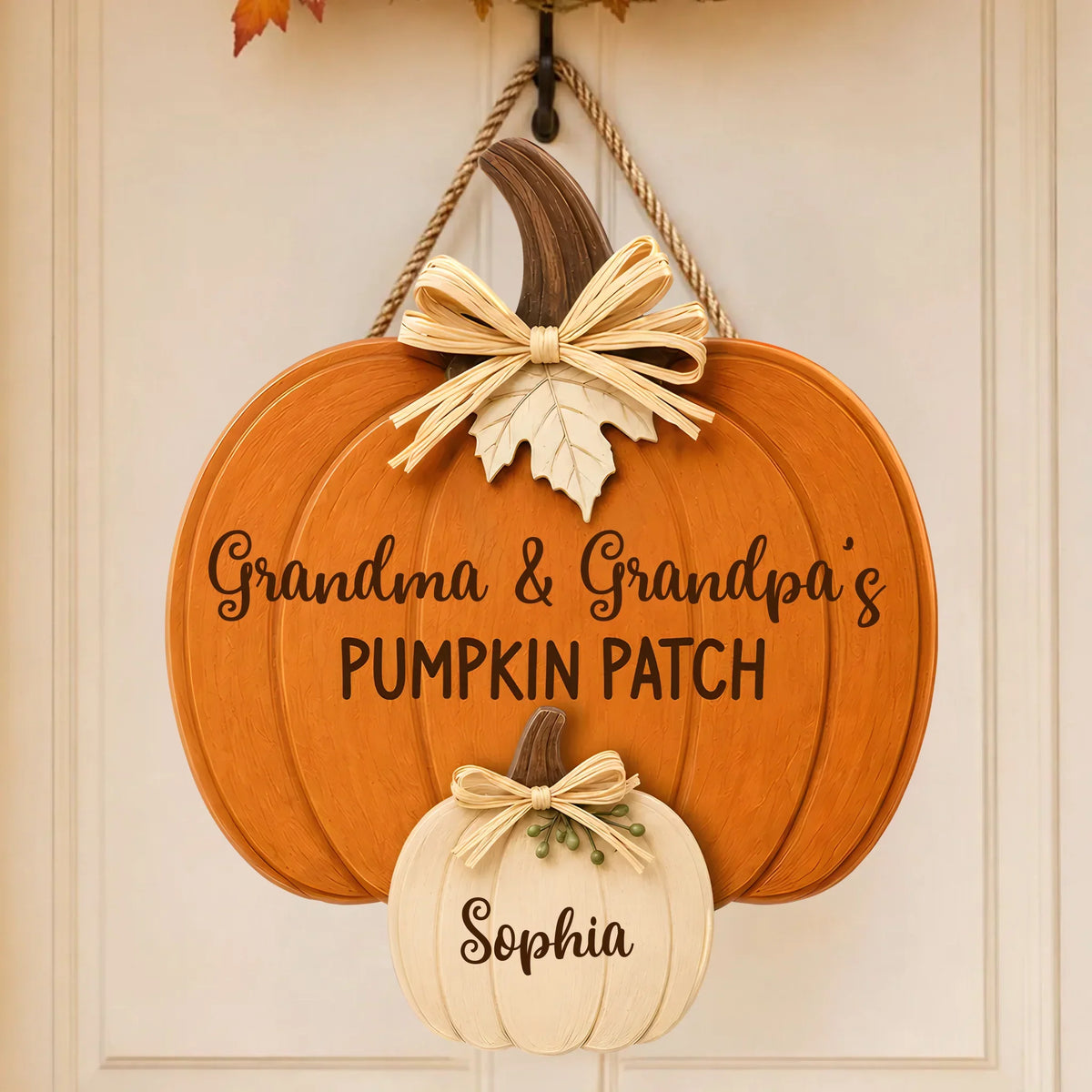 Grandma Grandpa's Pumpkin Patch 2D Flat - Personalized Wood Sign - Fall Season Decor For Grandparents